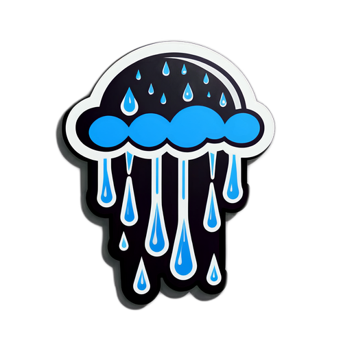 Esős matricák esőcseppekkel és jégcsapokkal