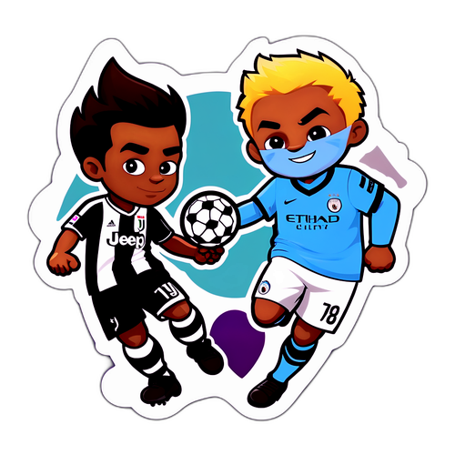 Sticker ya Mashindano ya Juventus dhidi ya Man City