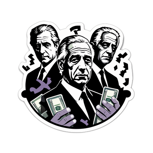 סצנה מסתורית עם דמויות חשאיות וסמלים של כסף