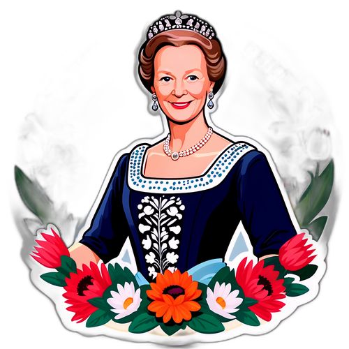 Elegant Margrethe med blomster
