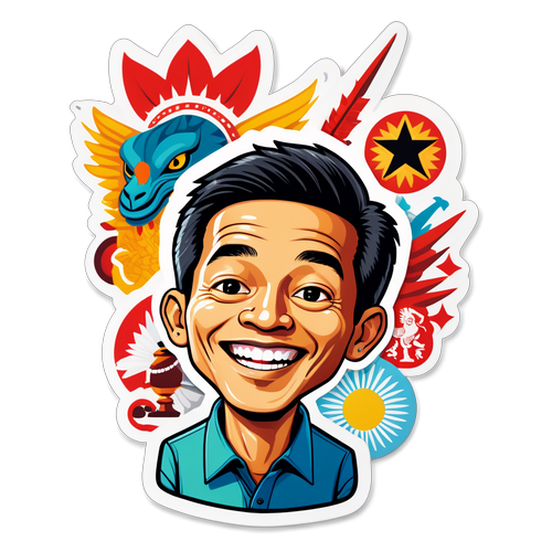 Stiker Tom Lembong yang Ceria