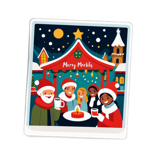 Polaroid samolepka z vánočních trhů