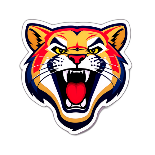 Klistermærke med Florida Panthers maskot laver sjov ansigt