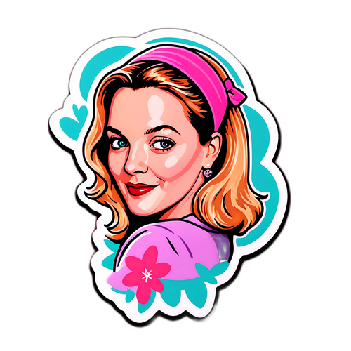 Nálepka s Drew Barrymore z populární romantické komedie