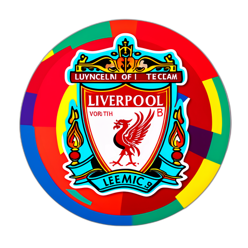 Дизайн наклейки з футбольним м'ячем в кольорах "Ліверпуля"