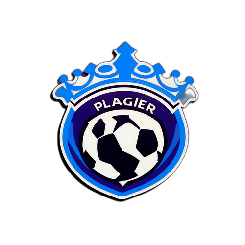 ออกแบบสติ๊กเกอร์ที่มีโลโก้พรีเมียร์ลีกกับลูกฟุตบอลที่ลอยอยู่เหนือ