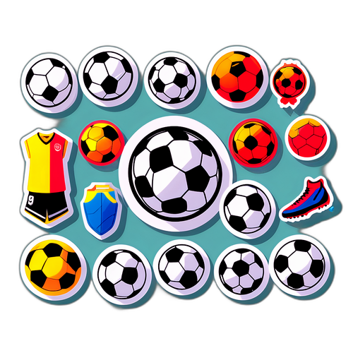 축구공 관련 다양한 디자인 요소 스티커
