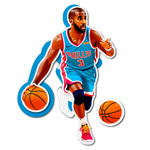 Vibrant Sticker ng Basketball Player