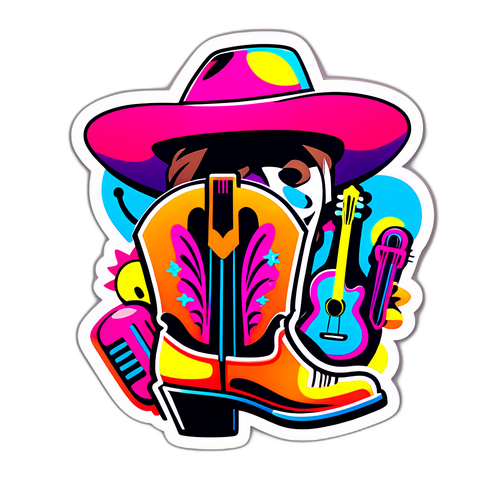 Fargerik festival-tema klistremerke