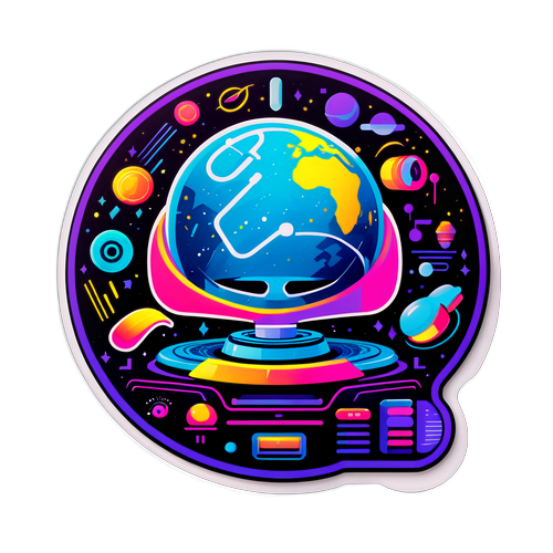 Яскравий наліпка, що зображає нові технології для фестивалю Seedance 2.0 з елементами електронної музики