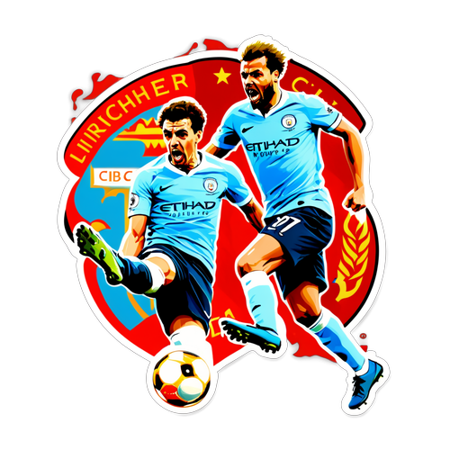 Sticker ya Mchezo Mkali wa Manchester City vs Liverpool