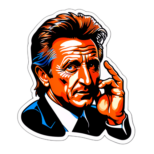 Opvallende sticker van Sean Penn met iconische filmcitaten