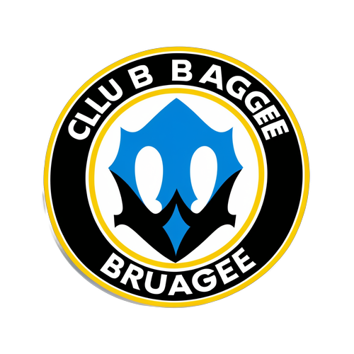 Ontwerp dat de sfeer van Club Brugge tijdens een wedstrijd vastlegt, met supporters in blauw en zwart.