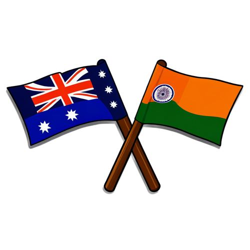 Ind vs Aus Cricket Match Emblem Sticker