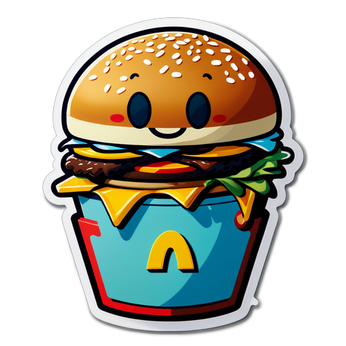 Adesivo Giocoso del Personaggio Felice di McDonald's