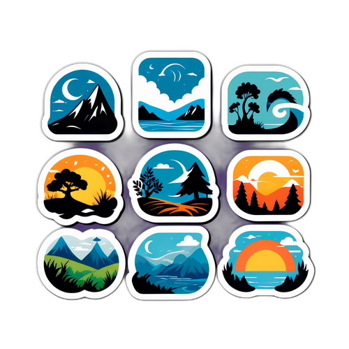 Návrh samolepek inspirovaných světem, kde se setkávají větry