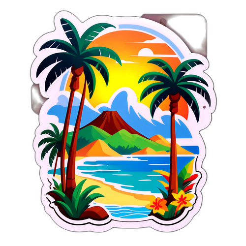 Наліпка з тропічними пейзажами Ямайки