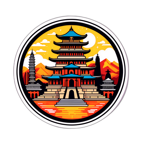 世界文化遗产贴纸设计