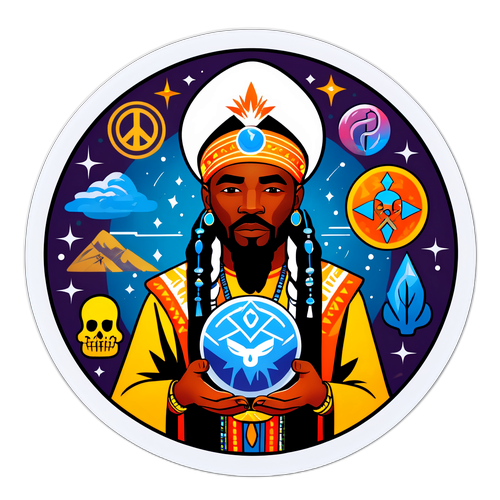 Shaman Durek med krystallkule