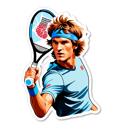 Stylisches Tennisaufkleber mit Alexander Zverev und dem Logo der Australian Open