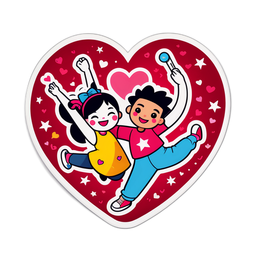 Autocollant de danse humoristique avec des personnages TikTok