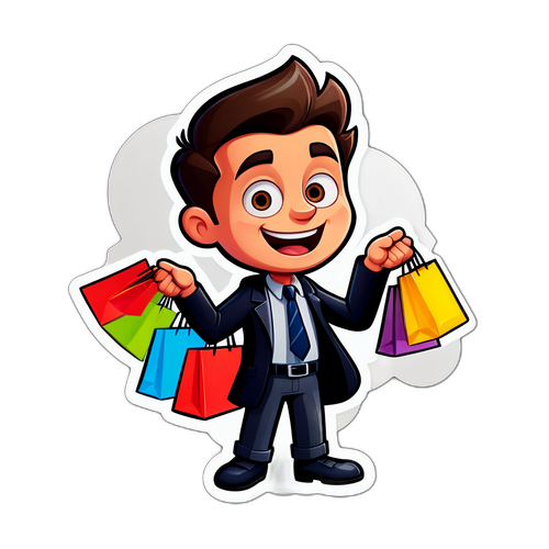 מדבקה שחקן חקירות מזויף בשמחה על מבצעי שישי השחור