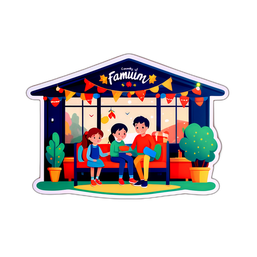 温馨家庭团聚酒店场景