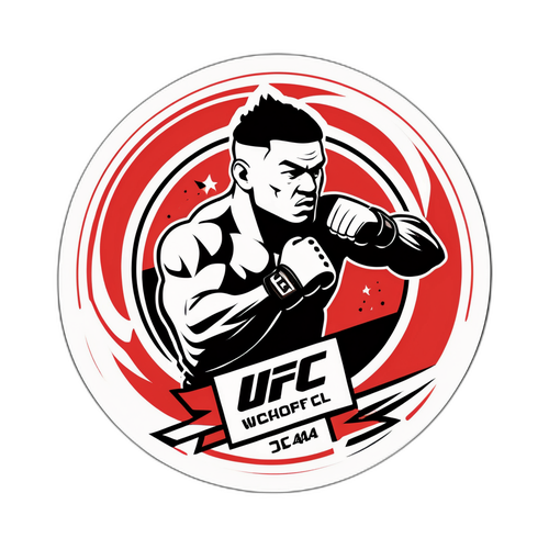 UFC 324 Aufkleber mit kämpfendem Kämpfer