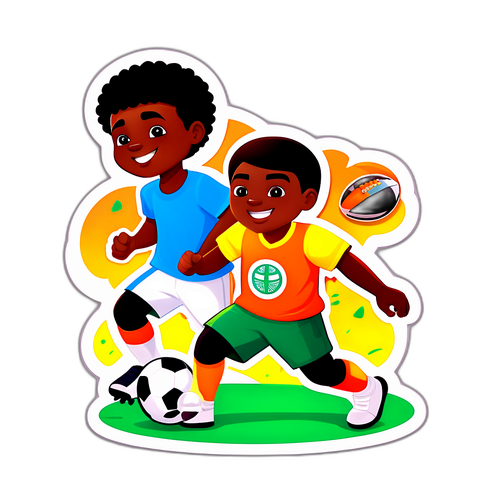 การ์ตูนเด็กเล่นฟุตบอลในไอวอรีโคสต์