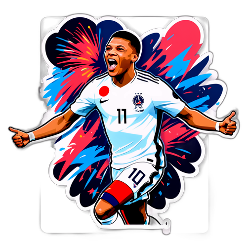 Kylian Mbappé Doelpunt Viering Sticker
