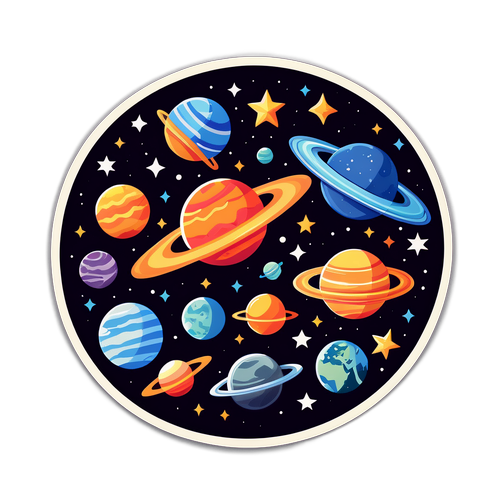 Космический дизайн с кометами, звездами и планетами