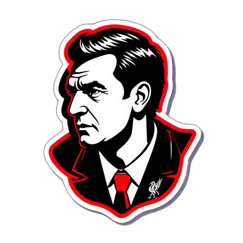 Un design misterios al antrenorului Liverpool, cu umbra lui și o minge de fotbal lângă el