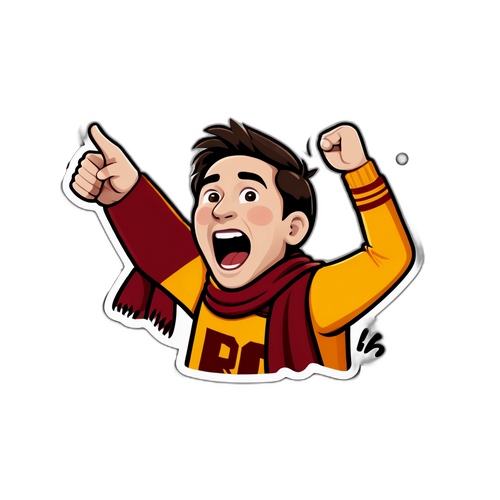 Fan strigând de bucurie în stadion