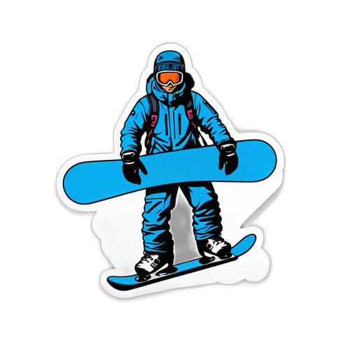 Sticker van Sivert Bakken met snowboard