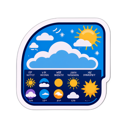 Модная наклейка прогноз погоды для Вашингтона и Виннипега