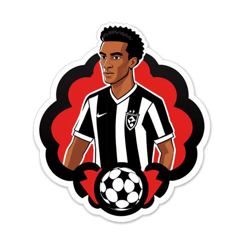 Sticker ilustrado que fusiona la esencia de Flamengo y Botafogo