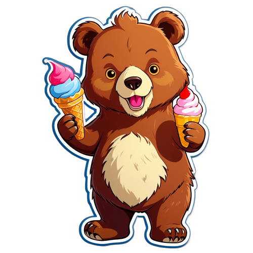 快樂的小熊與冰淇淋