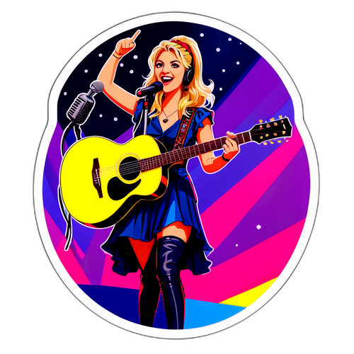 Fröhlicher Sticker von Beatrice Egli auf der Bühne