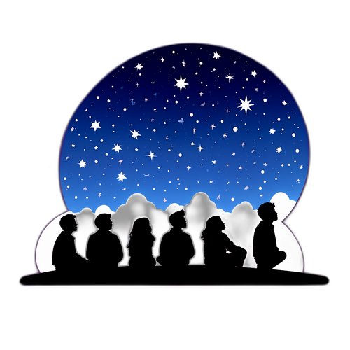 Silhouettes de personnes admirant les Léonides sous un ciel étoilé