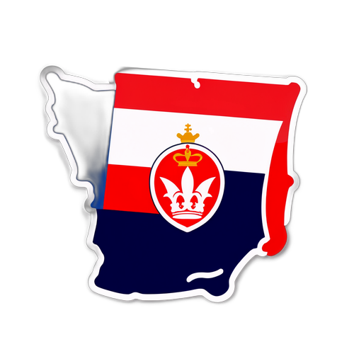 Привабливий наліпка з логотипом Монако на фоні французького прапора