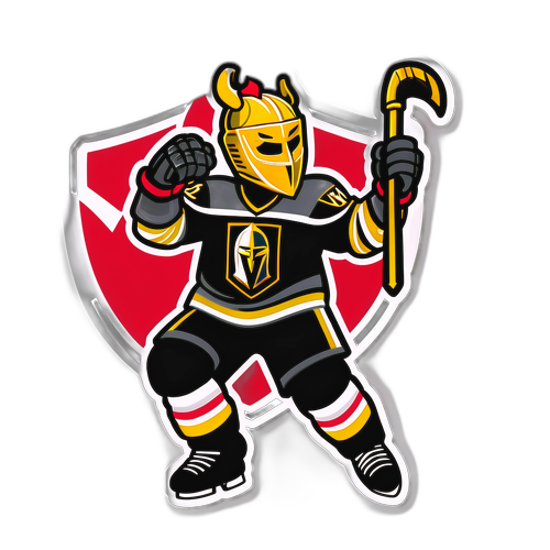 Golden Knights Mascot vs. New Jersey Devils Logo Sticker