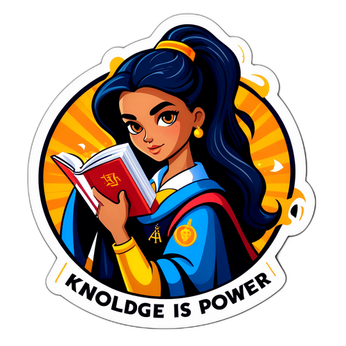 Kraftfull och modig kvinna med en bok