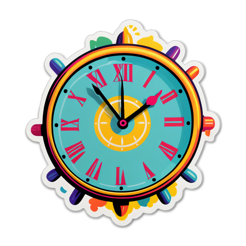 Sticker Retro con Orologio "Ora Legale"