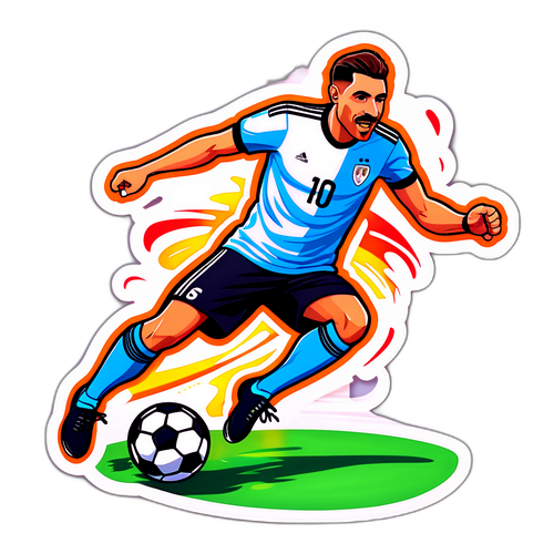 Caricatura di Aldo Serena che calcia un pallone da calcio