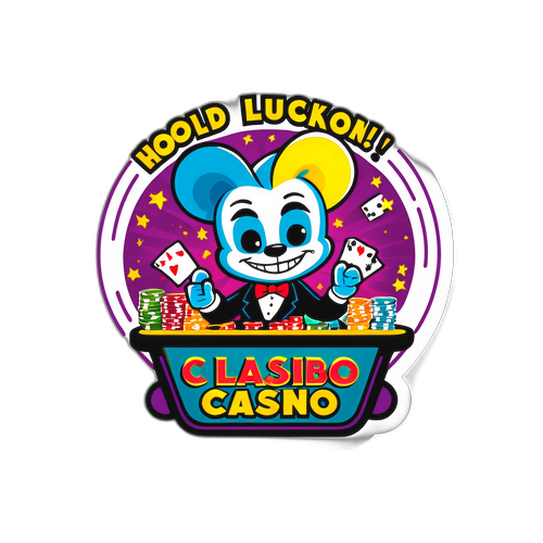 Стикер с игривым персонажем в казине