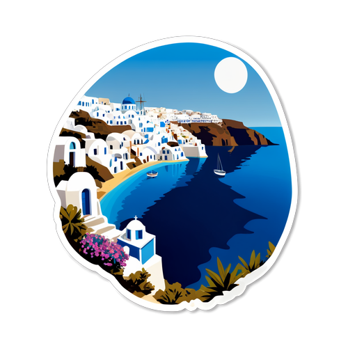 Sticker van een Eiland geïnspireerd door Santorini