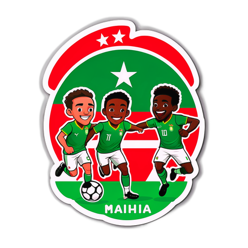 Festlig fotballklistermerke: Marokko mot Nigeria