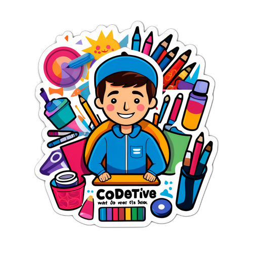 En fantasifull klistermärke med kreativitet