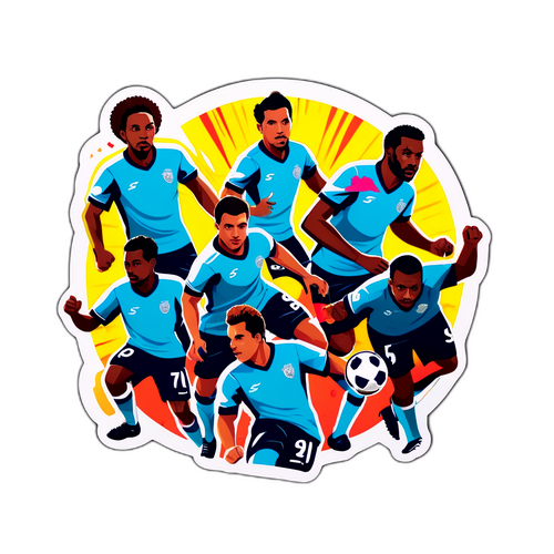Diseño de sticker de la fiesta Santos en acción