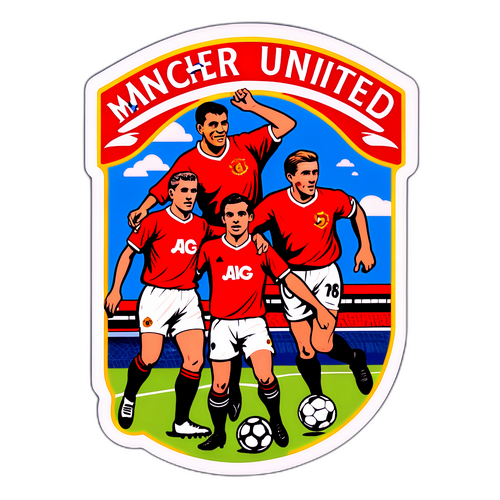 תווית בסגנון וינטג' של מנצ'סטר יונייטד ואברטון